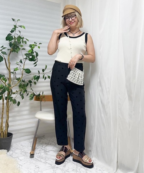 aquagarage（アクアガレージ）の「ドット柄テーパードパンツ（その他パンツ・レディース・ブラック・S/M/M2/L/LL）」の16枚目の写真