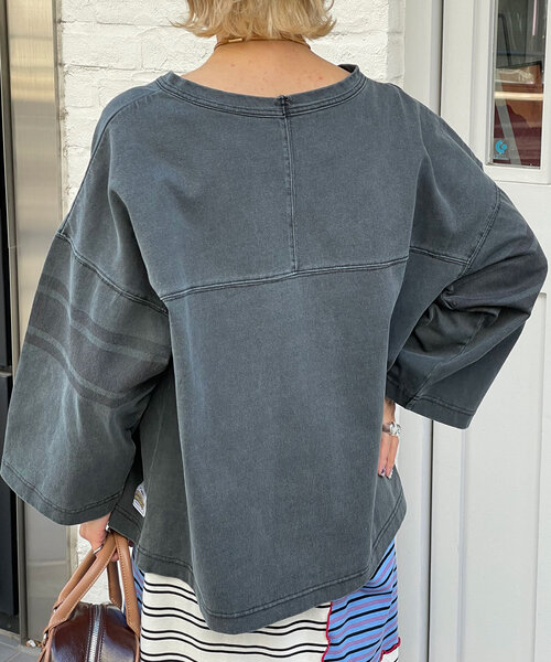 HELLO.SANFRANCISCO（ハローサンフランシスコ）の「【HELLO.SANFRANCISCO/ハローサンフランシスコ】ピグメントロゴTEE（Tシャツ/カットソー・レディース・チャコールグレー/オフホワイト/レッド・ONE SIZE）」の15枚目の写真