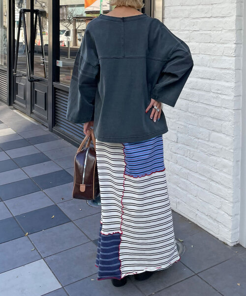 HELLO.SANFRANCISCO（ハローサンフランシスコ）の「【HELLO.SANFRANCISCO/ハローサンフランシスコ】ピグメントロゴTEE（Tシャツ/カットソー・レディース・チャコールグレー/オフホワイト/レッド・ONE SIZE）」の18枚目の写真