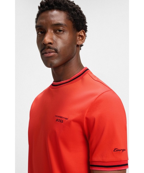 BOSS(ボス)の「Porsche x BOSS アクティブ コットンブレンド Tシャツ(Tシャツ/カットソー・メンズ・オレンジ/ブラック・S/M/L/XL/XXXL/XXL)」の7枚目の写真