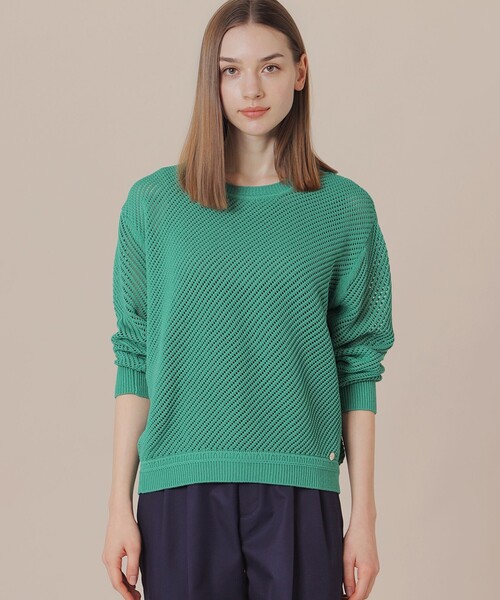 MACKINTOSH LONDON（マッキントッシュ ロンドン）の「ダイアゴナルメッシュニットプルオーバー（ニット/セーター・レディース・イエロー/グリーン/ホワイト・38）」の3枚目の写真