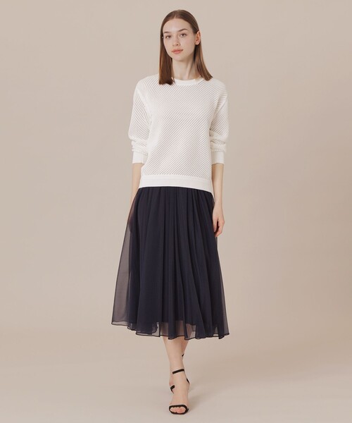 MACKINTOSH LONDON（マッキントッシュ ロンドン）の「ダイアゴナルメッシュニットプルオーバー（ニット/セーター・レディース・イエロー/グリーン/ホワイト・38）」の14枚目の写真
