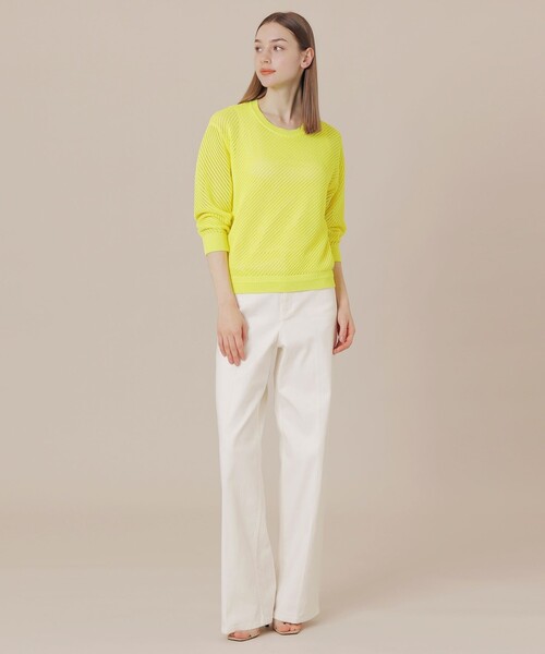 MACKINTOSH LONDON（マッキントッシュ ロンドン）の「ダイアゴナルメッシュニットプルオーバー（ニット/セーター・レディース・イエロー/グリーン/ホワイト・38）」の13枚目の写真