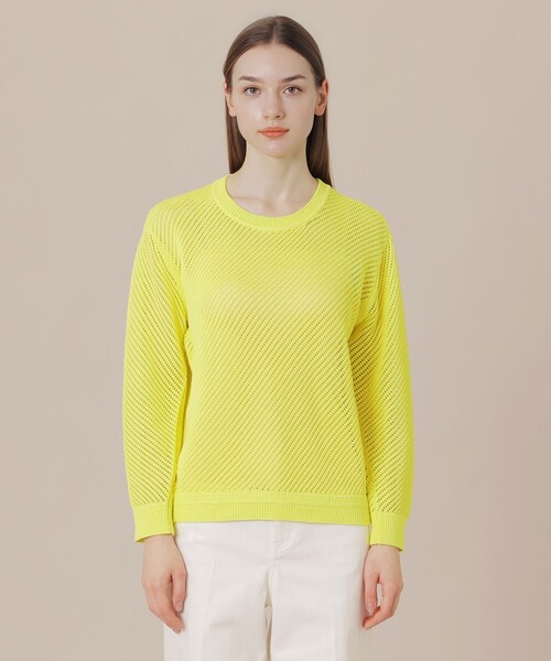 MACKINTOSH LONDON（マッキントッシュ ロンドン）の「ダイアゴナルメッシュニットプルオーバー（ニット/セーター・レディース・イエロー/グリーン/ホワイト・38）」の11枚目の写真