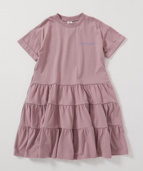 devirock(デビロック)の「裾ティアード バックプリント ワンピース(ワンピース・キッズ・ライトグレー/スミクロ/ピンク系その他/ブルー・140cm/130cm/120cm/110cm/100cm)」の14枚目の写真