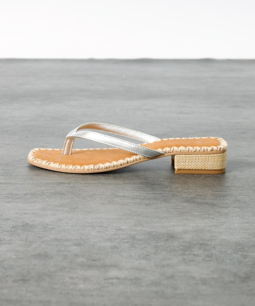 PAOLO BOVE（パオロボーヴ）の「【PAOLO BOVE / パオロ ボーヴ】ヒール トングサンダル / ラフィア【web限定】（サンダル・レディース・シルバー/ブラック・38/36/39/37）」の14枚目の写真