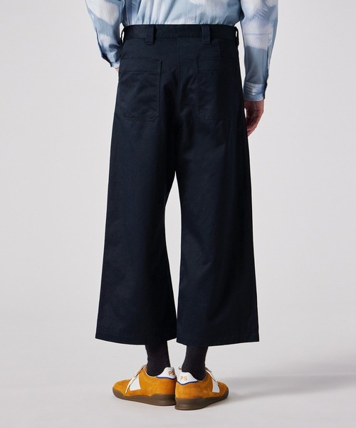 ポールスミスコレクション　リップストップワイド パンツ XL セール】コットンツイル ワイドストレート クロップドパンツ