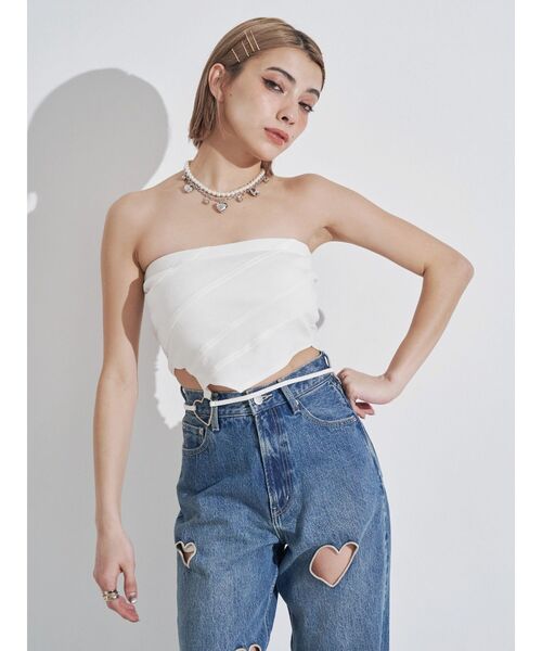 EVRIS（エヴリス）の「ハートモチーフコルセットトップス（チューブ