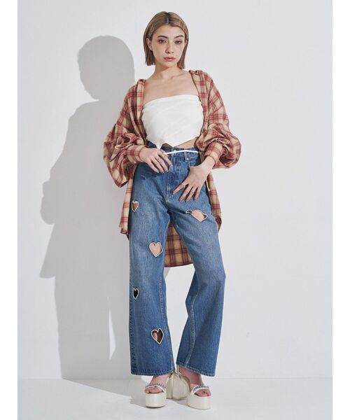 EVRIS（エヴリス）の「ハートモチーフコルセットトップス（チューブトップ・レディース・ブラック/ホワイト・FREE）」の19枚目の写真