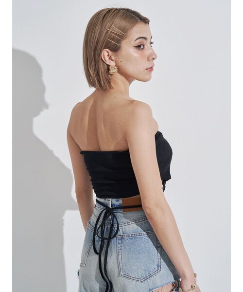 EVRIS（エヴリス）の「ハートモチーフコルセットトップス（チューブトップ・レディース・ブラック/ホワイト・FREE）」の22枚目の写真