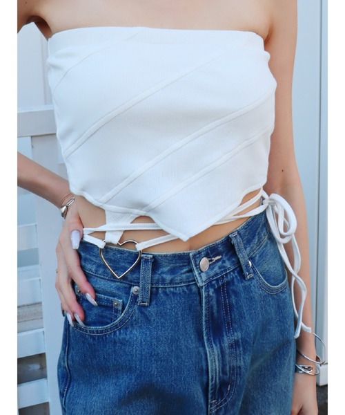 EVRIS（エヴリス）の「ハートモチーフコルセットトップス（チューブ