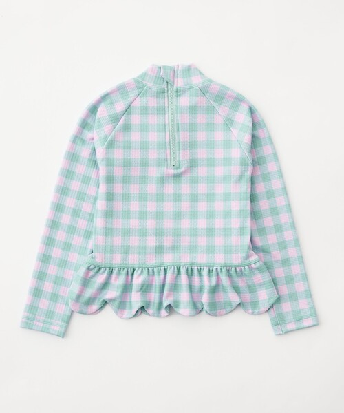 green label relaxing（グリーンレーベルリラクシング）の「GLR ギンガム ラッシュガード セット/ 水着/ キッズ 100cm-130cm（水着・キッズ・ライラック/ピンク・100cm/110cm/120cm/130cm）」の6枚目の写真