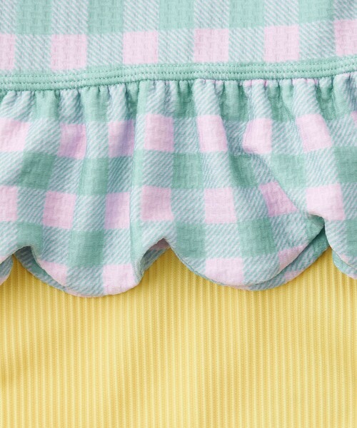 green label relaxing（グリーンレーベルリラクシング）の「GLR ギンガム ラッシュガード セット/ 水着/ キッズ 100cm-130cm（水着・キッズ・ライラック/ピンク・100cm/110cm/120cm/130cm）」の18枚目の写真