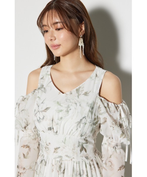 rienda(リエンダ)の「2WAYレースドッキングフレア ワンピース 春服(ワンピース・レディース・ブラック/ホワイト/ブルー・MEDIUM/SMALL)」の9枚目の写真