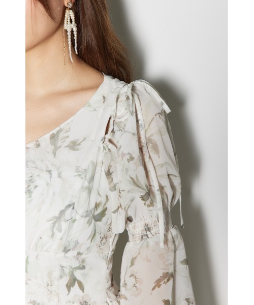 rienda(リエンダ)の「2WAYレースドッキングフレア ワンピース 春服(ワンピース・レディース・ブラック/ホワイト/ブルー・MEDIUM/SMALL)」の12枚目の写真