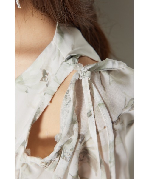 rienda(リエンダ)の「2WAYレースドッキングフレア ワンピース 春服(ワンピース・レディース・ブラック/ホワイト/ブルー・MEDIUM/SMALL)」の13枚目の写真