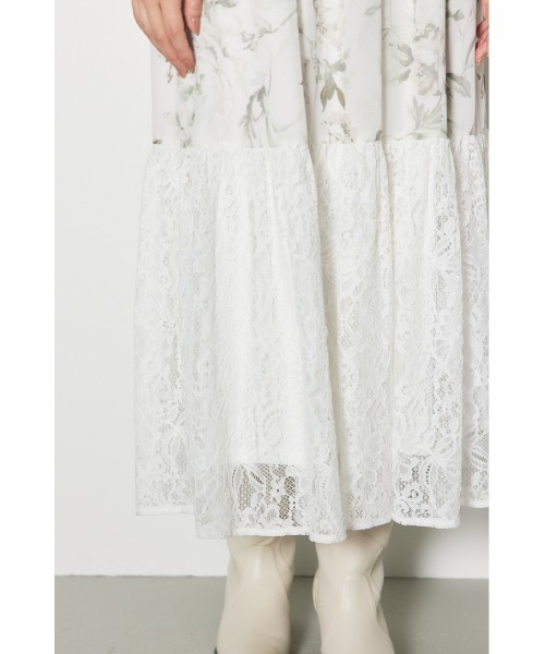 rienda(リエンダ)の「2WAYレースドッキングフレア ワンピース 春服(ワンピース・レディース・ブラック/ホワイト/ブルー・MEDIUM/SMALL)」の16枚目の写真