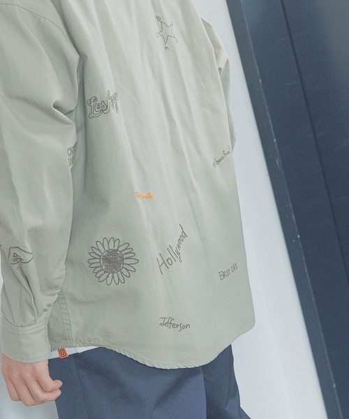 セール】[遊び心がかわいい]落書き刺繍シャツ（シャツ/ブラウス