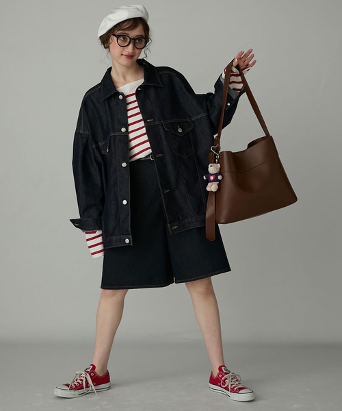 BONLECILL Marche（ボンルシールマルシェ）の「【BONLECILL Marche】《ポーチ付き／A4》ワイドベルト スクエアソフトショルダーバッグ（ショルダーバッグ・レディース・ブラウン/ブラック/グレイッシュベージュ・FREE）」の14枚目の写真