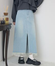 裾フリンジデニムSK