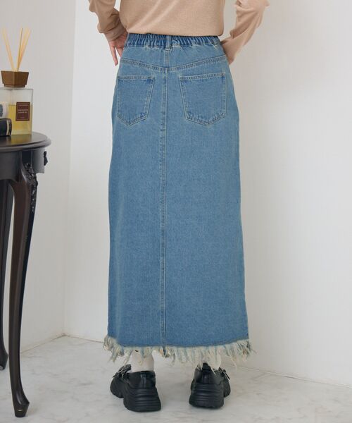 RETRO GIRL(レトロガール)の「裾フリンジデニムSK(デニムスカート・レディース・ブラック/ライトブルー/ブルー・FREE)」の15枚目の写真