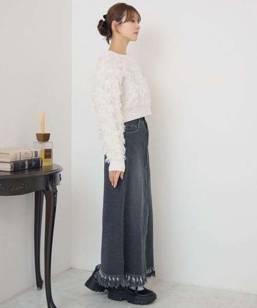 RETRO GIRL(レトロガール)の「裾フリンジデニムSK(デニムスカート・レディース・ブラック/ライトブルー/ブルー・FREE)」の19枚目の写真