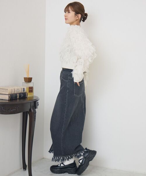 RETRO GIRL(レトロガール)の「裾フリンジデニムSK(デニムスカート・レディース・ブラック/ライトブルー/ブルー・FREE)」の20枚目の写真