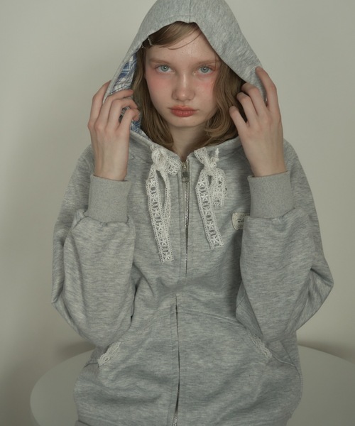 yori チェックパーカー　⭐︎美品⭐︎ セール】フードチェックパーカー/hood check parker（パーカー