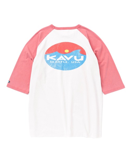 KAVU（カブー）の「KAVU/カブー Surf Logo BB Tee/サーフロゴベースボールティー（Tシャツ/カットソー・メンズ・ブラック/アイボリー/ブルー/レッド・MEDIUM/LARGE/X-LARGE）」の4枚目の写真