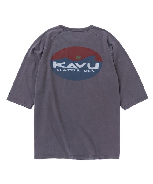 KAVU（カブー）の「KAVU/カブー Surf Logo BB Tee/サーフロゴベースボールティー（Tシャツ/カットソー・メンズ・ブラック/アイボリー/ブルー/レッド・MEDIUM/LARGE/X-LARGE）」の2枚目の写真