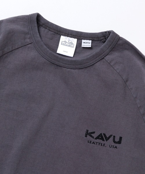 KAVU（カブー）の「KAVU/カブー Surf Logo BB Tee/サーフロゴベースボールティー（Tシャツ/カットソー・メンズ・ブラック/アイボリー/ブルー/レッド・MEDIUM/LARGE/X-LARGE）」の6枚目の写真