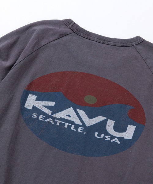 KAVU（カブー）の「KAVU/カブー Surf Logo BB Tee/サーフロゴベースボールティー（Tシャツ/カットソー・メンズ・ブラック/アイボリー/ブルー/レッド・MEDIUM/LARGE/X-LARGE）」の7枚目の写真