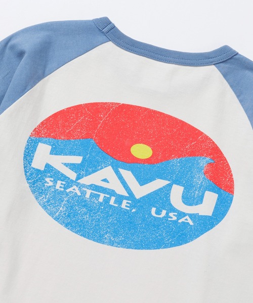 KAVU（カブー）の「KAVU/カブー Surf Logo BB Tee/サーフロゴベースボールティー（Tシャツ/カットソー・メンズ・ブラック/アイボリー/ブルー/レッド・MEDIUM/LARGE/X-LARGE）」の14枚目の写真