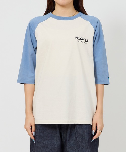 KAVU（カブー）の「KAVU/カブー Surf Logo BB Tee/サーフロゴベースボールティー（Tシャツ/カットソー・メンズ・ブラック/アイボリー/ブルー/レッド・MEDIUM/LARGE/X-LARGE）」の15枚目の写真