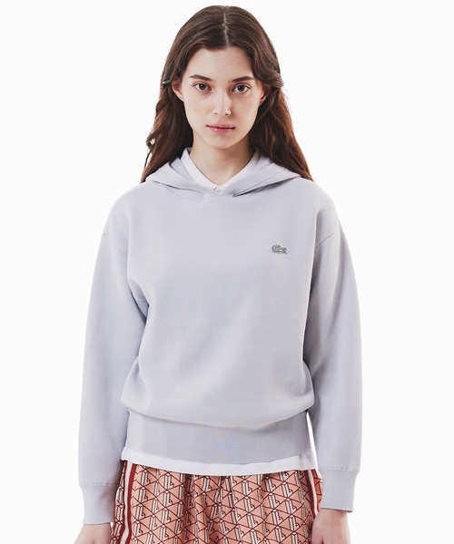 LACOSTE（ラコステ）の「ニットフーディー / プルオーバーニットパーカー（ニット/セーター・レディース・ホワイト/ライトグレー・36/34/40/38）」の20枚目の写真