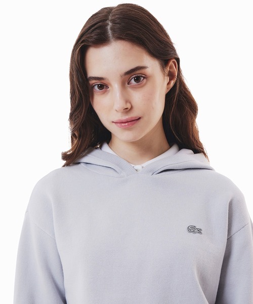 LACOSTE（ラコステ）の「ニットフーディー / プルオーバーニットパーカー（ニット/セーター・レディース・ホワイト/ライトグレー・36/34/40/38）」の14枚目の写真