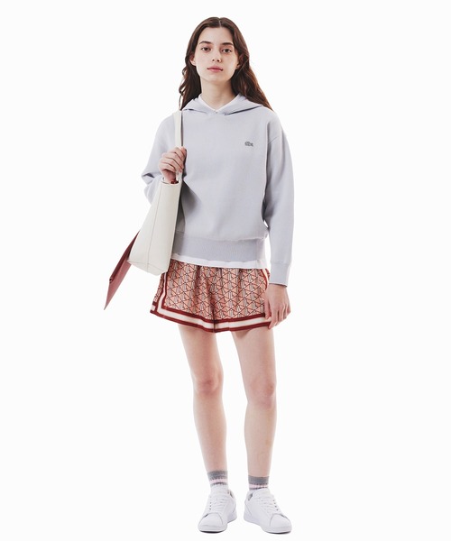LACOSTE（ラコステ）の「ニットフーディー / プルオーバーニットパーカー（ニット/セーター・レディース・ホワイト/ライトグレー・36/34/40/38）」の15枚目の写真
