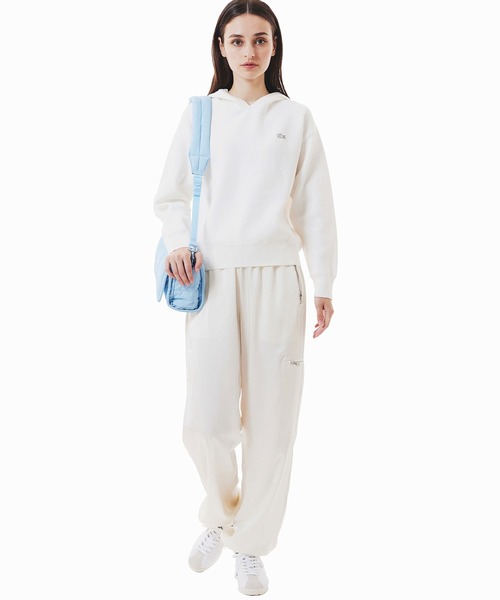 LACOSTE（ラコステ）の「ニットフーディー / プルオーバーニットパーカー（ニット/セーター・レディース・ホワイト/ライトグレー・36/34/40/38）」の19枚目の写真