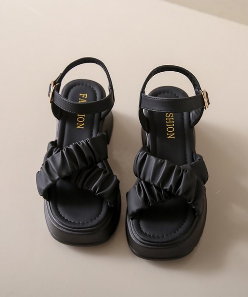 ブラックストラップ厚底サンダル タイムセール サンダル クロスストラップ 厚底サンダル レディース : ZOZOTOWN