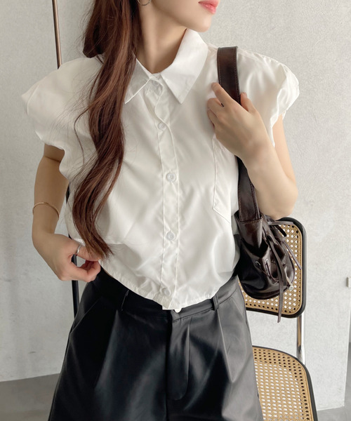 Ada.（エイダ）の「肩 パフスリーブ 襟付き ギャザー シャツ（シャツ/ブラウス・レディース・ホワイト/ブラック・FREE）」の13枚目の写真