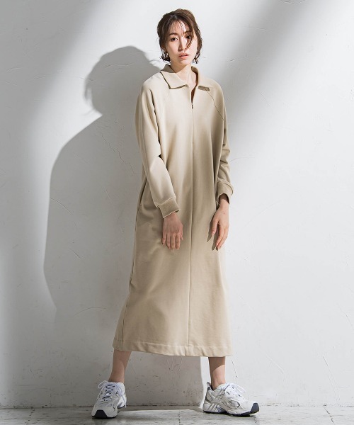 la.f…(ラエフ)の「裏毛ロングワンピース≪洗濯機で洗える≫(ワンピース・レディース・ブラック/ベージュ・9号)」の16枚目の写真
