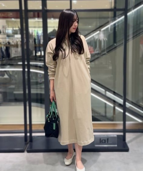 セール】裏毛ロングワンピース≪洗濯機で洗える≫（ワンピース）｜la.f