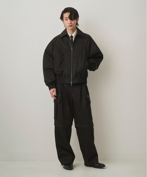 Juha(ユハ)の「LINED PADDED JACKET(ミリタリージャケット・メンズ・ブラック/オリーブ・3/4)」の5枚目の写真