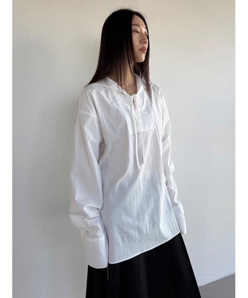 Didot.showroom(ディドット ショールーム)の「【DIDOT.】マリンブラウス(シャツ/ブラウス・レディース・アイボリー/ブラック/グレイッシュベージュ・FREE)」の2枚目の写真