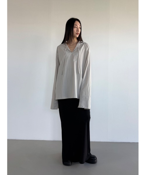 Didot.showroom(ディドット ショールーム)の「【DIDOT.】マリンブラウス(シャツ/ブラウス・レディース・アイボリー/ブラック/グレイッシュベージュ・FREE)」の6枚目の写真