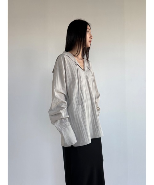 Didot.showroom(ディドット ショールーム)の「【DIDOT.】マリンブラウス(シャツ/ブラウス・レディース・アイボリー/ブラック/グレイッシュベージュ・FREE)」の4枚目の写真