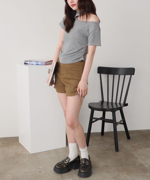 ROOPTOKYO（ループトウキョウ）の「シャーリングタイトーショートパンツ 秋物 秋服 2026年秋冬（その他パンツ・レディース・カーキ/ブラック・FREE）」の20枚目の写真