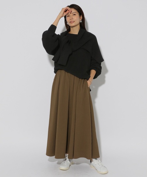 Elura（エルーラ）の「リネンライクボートネックニット/291208（ニット/セーター・レディース・オレンジ/ブラウン系その他/ブラック/オフホワイト・LARGE/MEDIUM）」の9枚目の写真