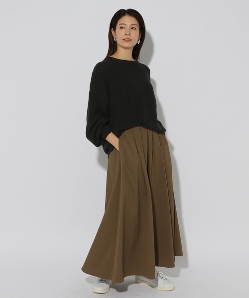 Elura（エルーラ）の「リネンライクボートネックニット/291208（ニット/セーター・レディース・オレンジ/ブラウン系その他/ブラック/オフホワイト・LARGE/MEDIUM）」の11枚目の写真