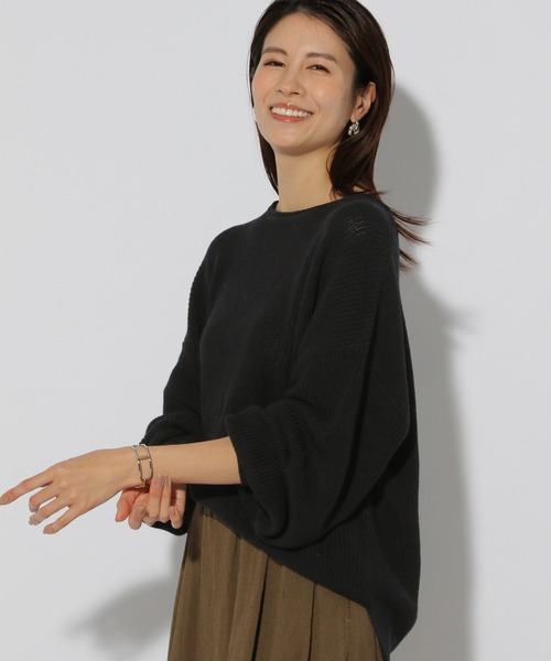 Elura（エルーラ）の「リネンライクボートネックニット/291208（ニット/セーター・レディース・オレンジ/ブラウン系その他/ブラック/オフホワイト・LARGE/MEDIUM）」の8枚目の写真